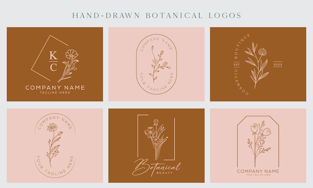 A collection of logos for botanical logos