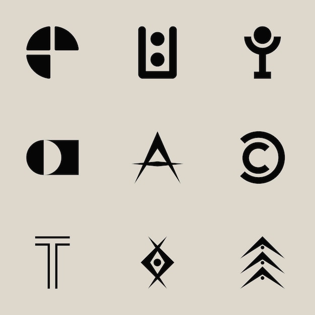 Collection of logos. Icon silhouettes. Vector