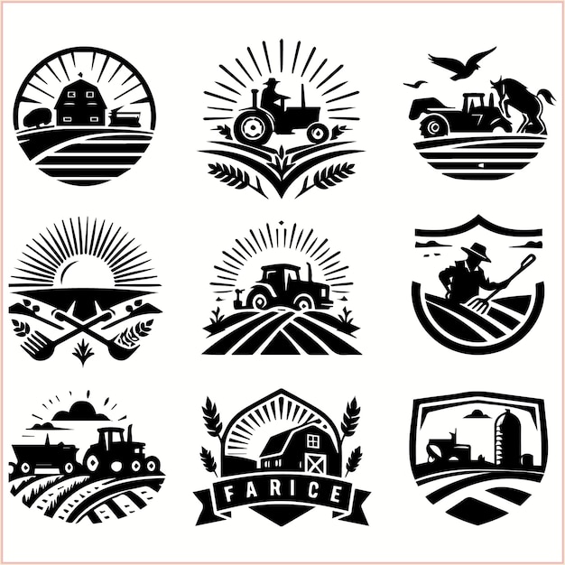 a collection of logos including a tractor and a tractor