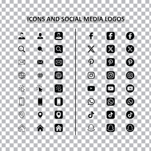 a collection of logos for social media and social media transparence logo use all side logo ideas