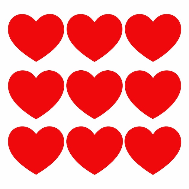 Vector collection of love heart symbol