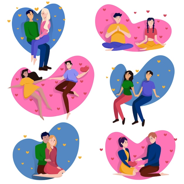 Collection of loving couples for Valentine's Day