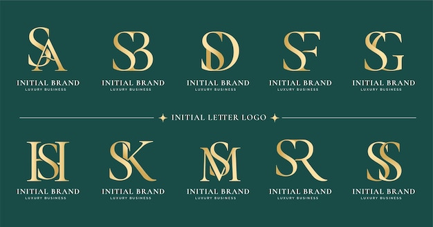 Collection of luxury letter S monogram serif logo design