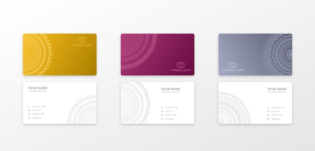 Collection of Luxury Mandala Visiting Card Vectors