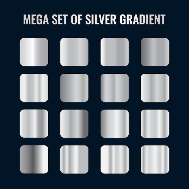 collection of Luxury silver gradients palette