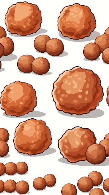 Vector a collection of meatballs cartoon drawing illustration artwork vector