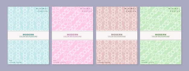 Collection of minimal geometric pattern covers with flat colors