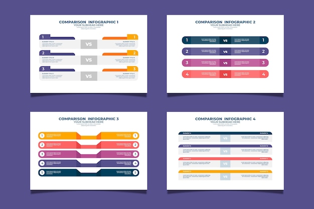 Collection of modern comparison chart