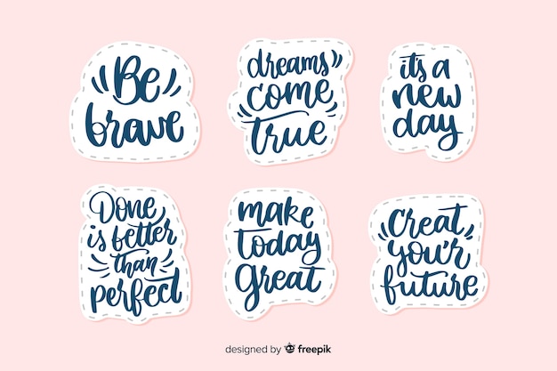 Vector collection of motivational lettering stickers