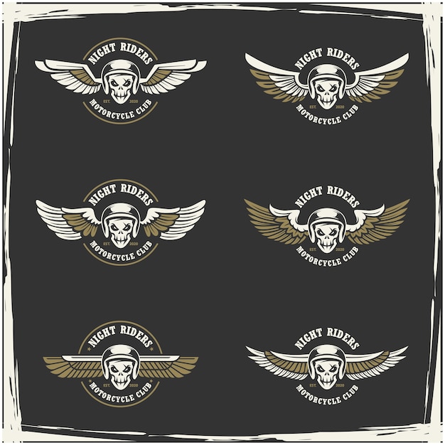 Collection of motorcycle club and garage logo