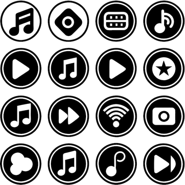 a collection of music and music icons including music and music