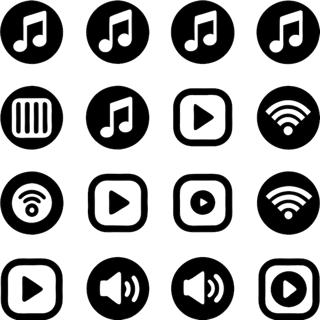 a collection of music and music icons including music and music