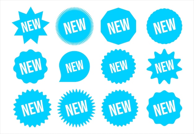 Collection of NEW feature or product badge flat icon for apps and websites