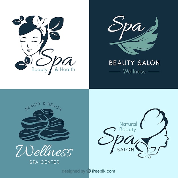 Vector collection of nice logos for spa