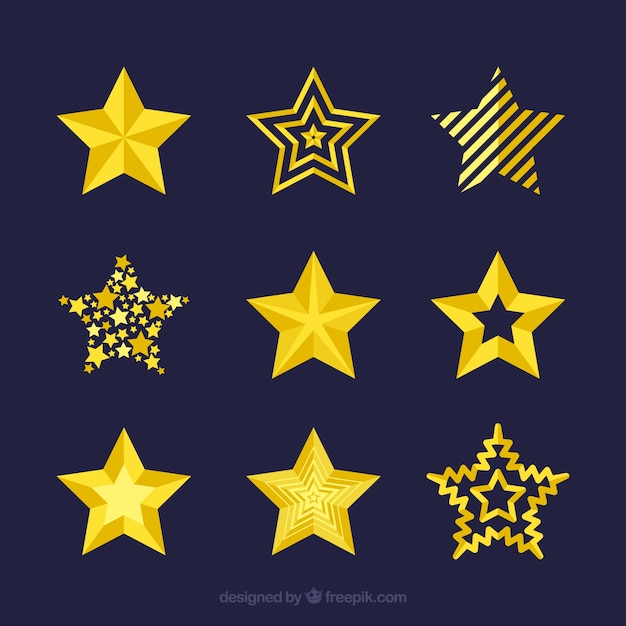 Collection of nine yellow stars