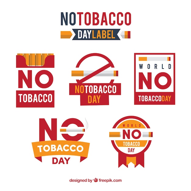 Collection of no tobacco day stickers