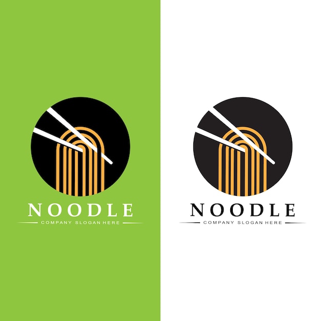 A collection of noodle logo inspiration Chinese food and bowl design template Retro Concept Illustration