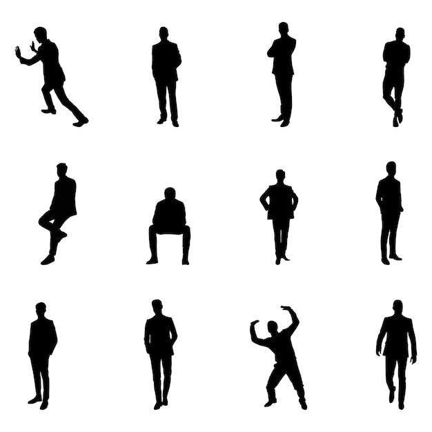 collection of official man silhouette vector image