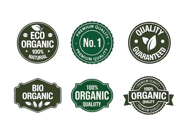 Vector a collection of organic badge on white background