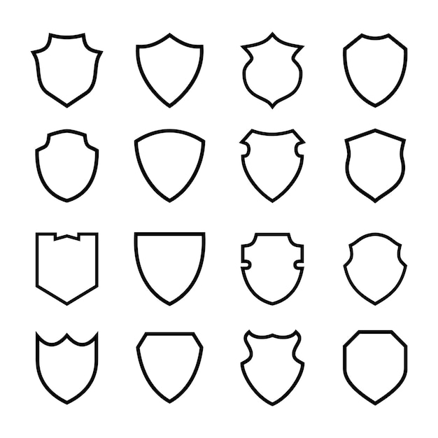 collection of outline shields