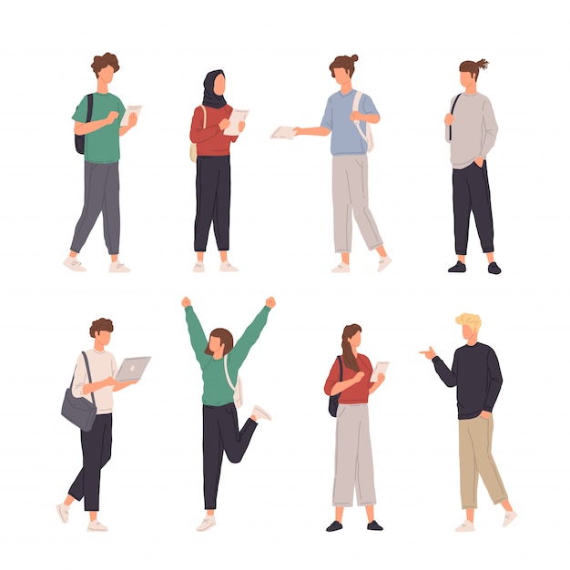 Collection of People Character Illustration Doing Various Activity in Flat Design