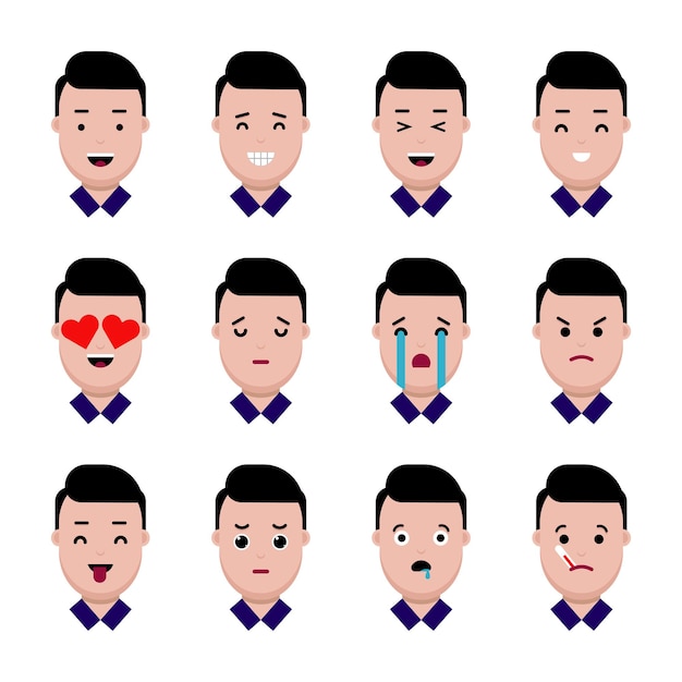 Collection of people showing emotions