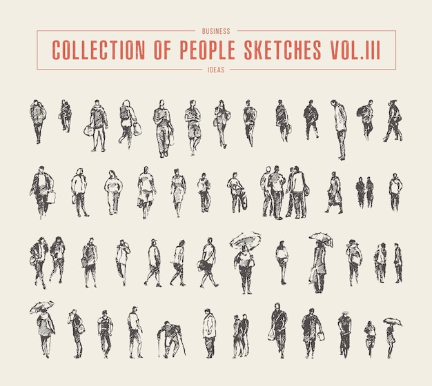 Collection of people sketches