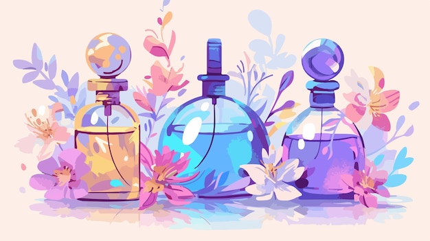 a collection of perfume bottles by person