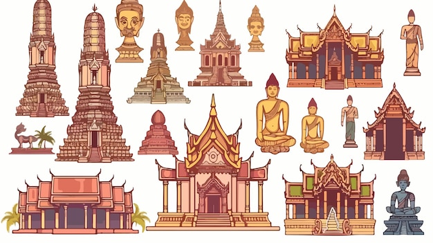 a collection of pictures of temples and pagodas