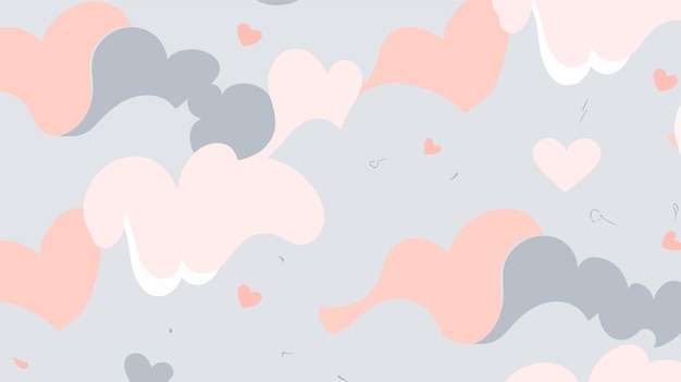 Vector a collection of pink and blue hearts with hearts on a gray background