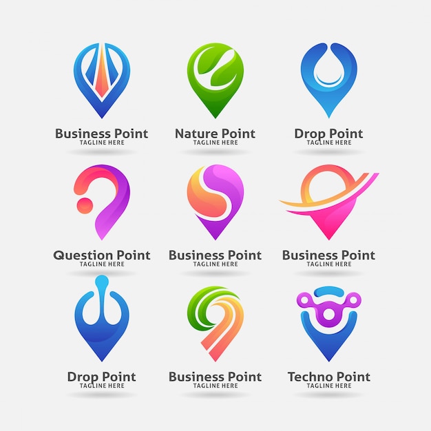 Collection of place point logo design