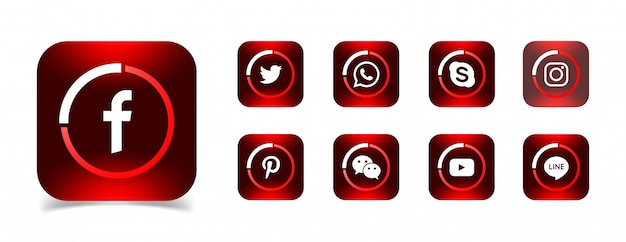 A collection of popular social media icons   