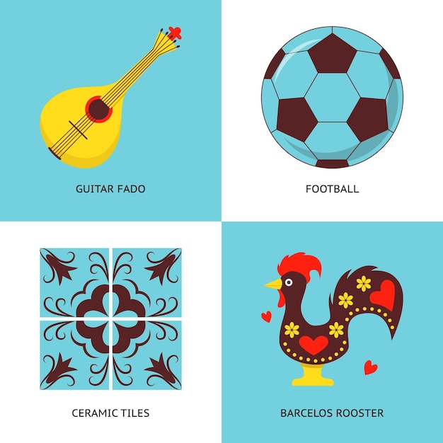 Vector collection of portugal icons