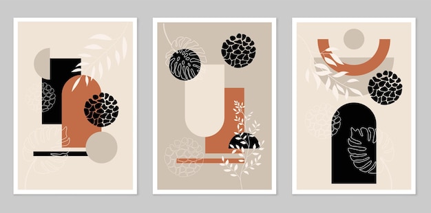 Collection of posters Minimalism style With a modern boho style design