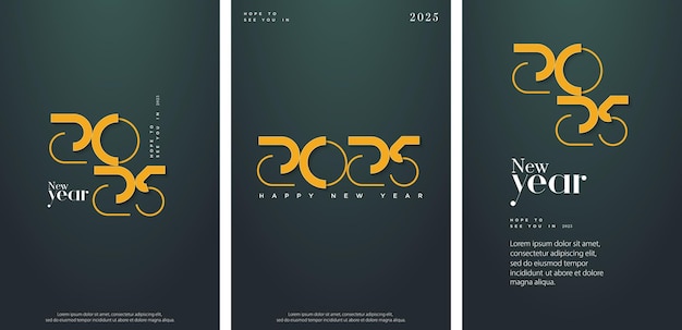 collection of premium new year 2025 designs with line art Premium design to welcome the 2025 happy new year celebration