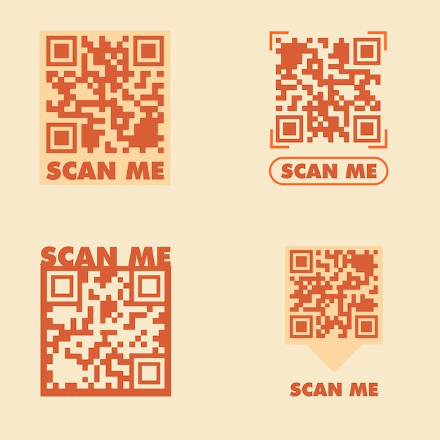 Collection of qr code stickers scan me