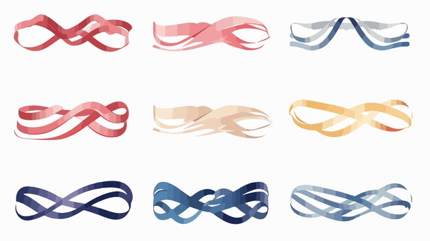 Vector a collection of ribbons from the year 2010