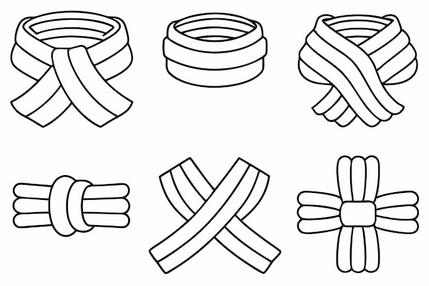 a collection of ribbons and ribbons with a cross on them