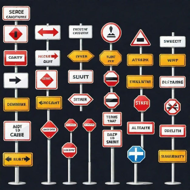 Vector a collection of road signs including one that says quot do not enter quot