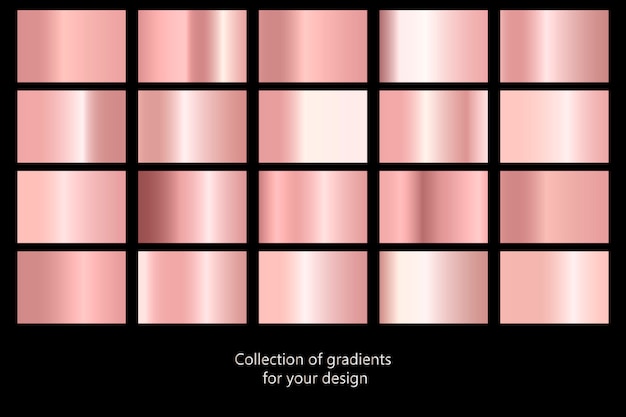 Collection of rose gold gradient backgrounds