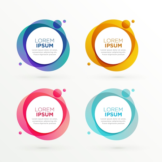 Vector collection of round banners