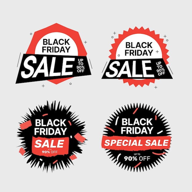 Collection of sale banners and discount banners for black friday Vector template badge of sale