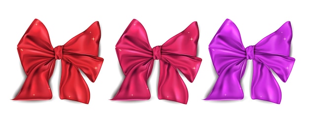 Collection of satin bows purple illustration