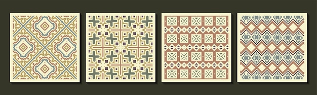 Collection of seamless ornamental ethnic patterns