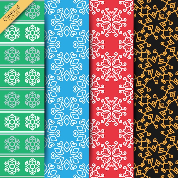 Collection of seamless patterns with different colors