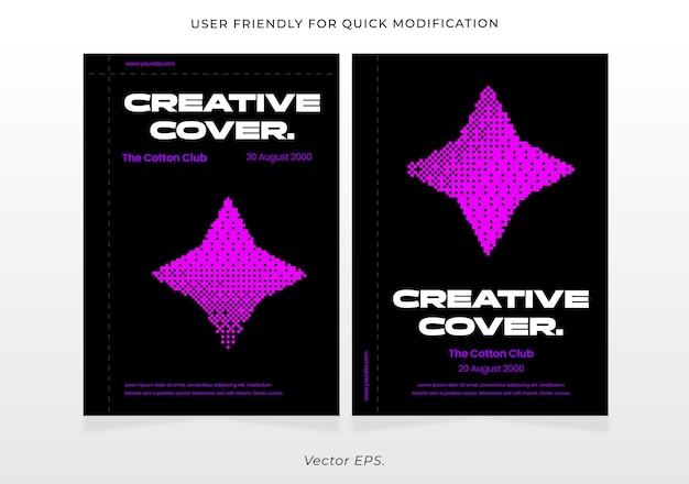 Vector collection set creative poster with sparkle blink gradient pixel style pattern y2k brutalism vector