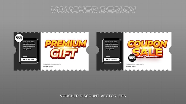 Collection set voucher coupon sale discount online classic ripped banner or flyer design template