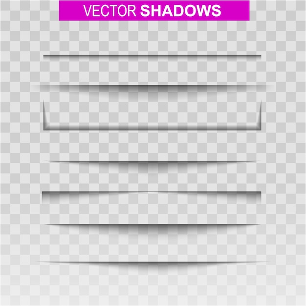 Vector collection of shadowing effects