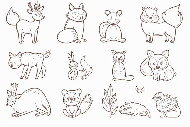 a collection of sketches of cats and cats