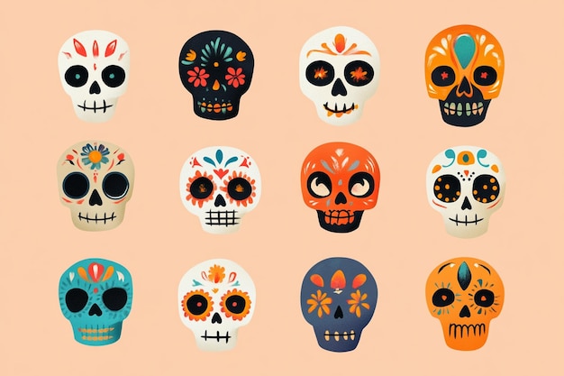 a collection of skulls and skulls from the series